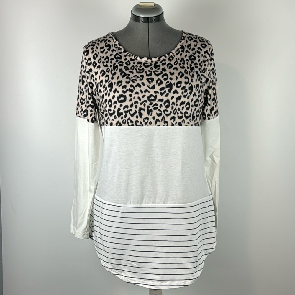 SHEROSA™️ Women's Size L Long Sleeve Colorblock Tunic